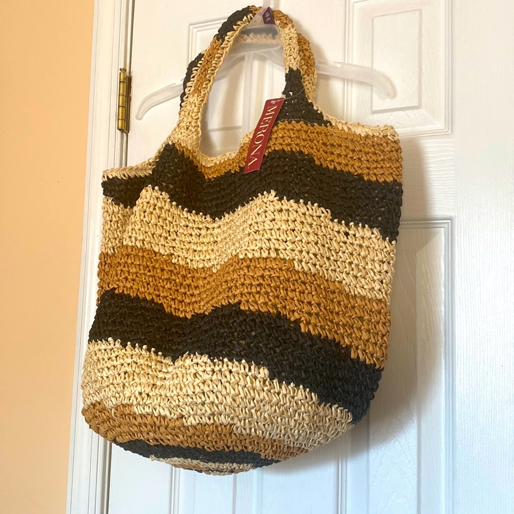 MERONA Straw Tote- Black Basin